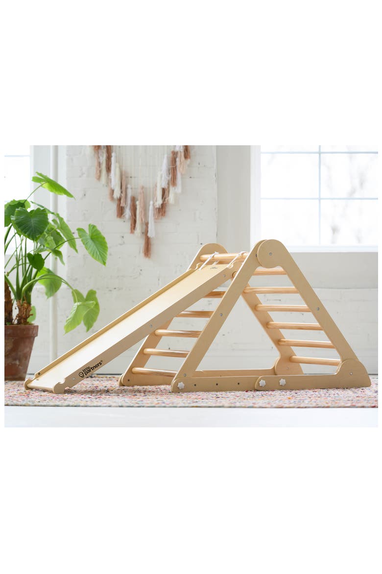 2-in-1 Wooden Climbing Ramp & Slide Attachment, Alternate, color, NATURAL