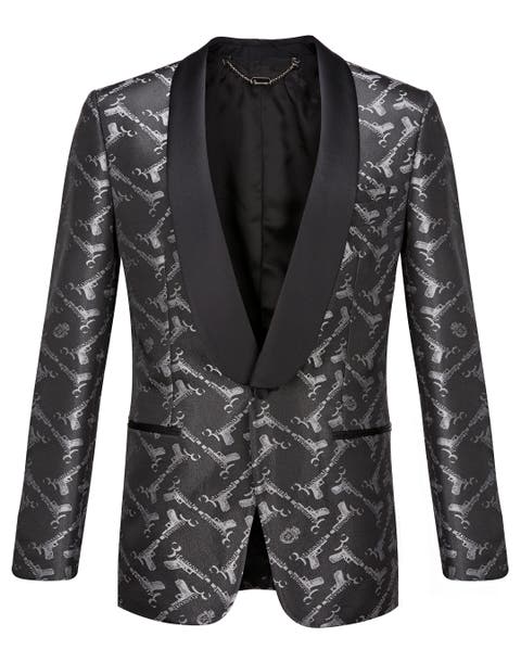 Bond-inspired Wool Blend Jacquard Dinner Jacket Men