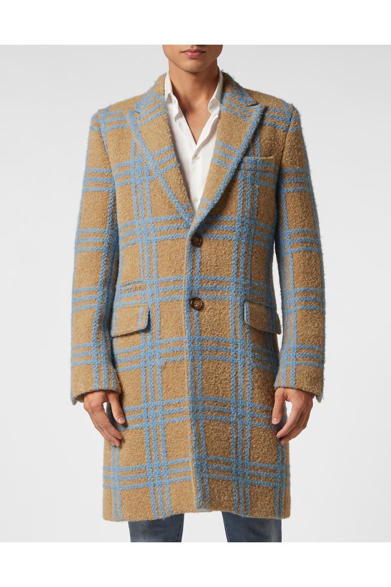 Alpaca Wool Long Coat Men, Main, color, beige/lightblue