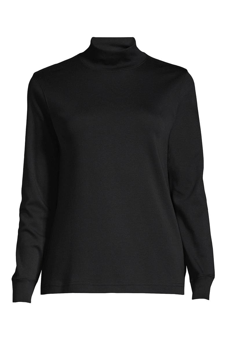 Long Sleeve Supima Mock Turtleneck, Alternate, color, Black