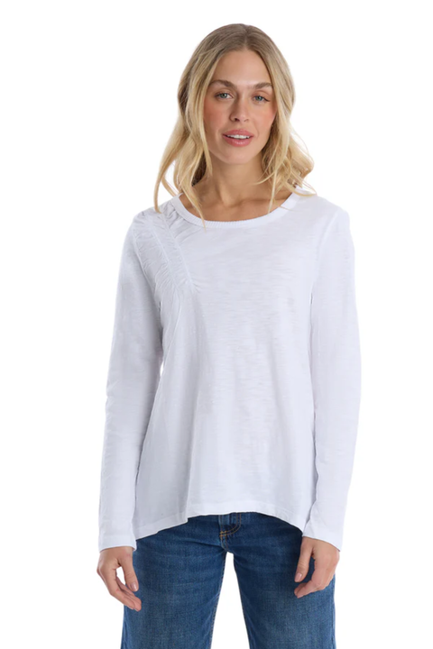 Wide Neck Long Sleeve Tee