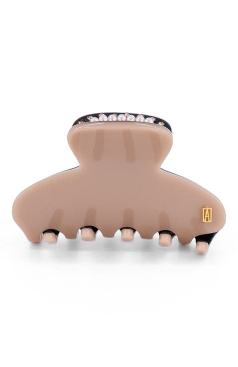 Voltaire pearls and crystals acetate hair clip