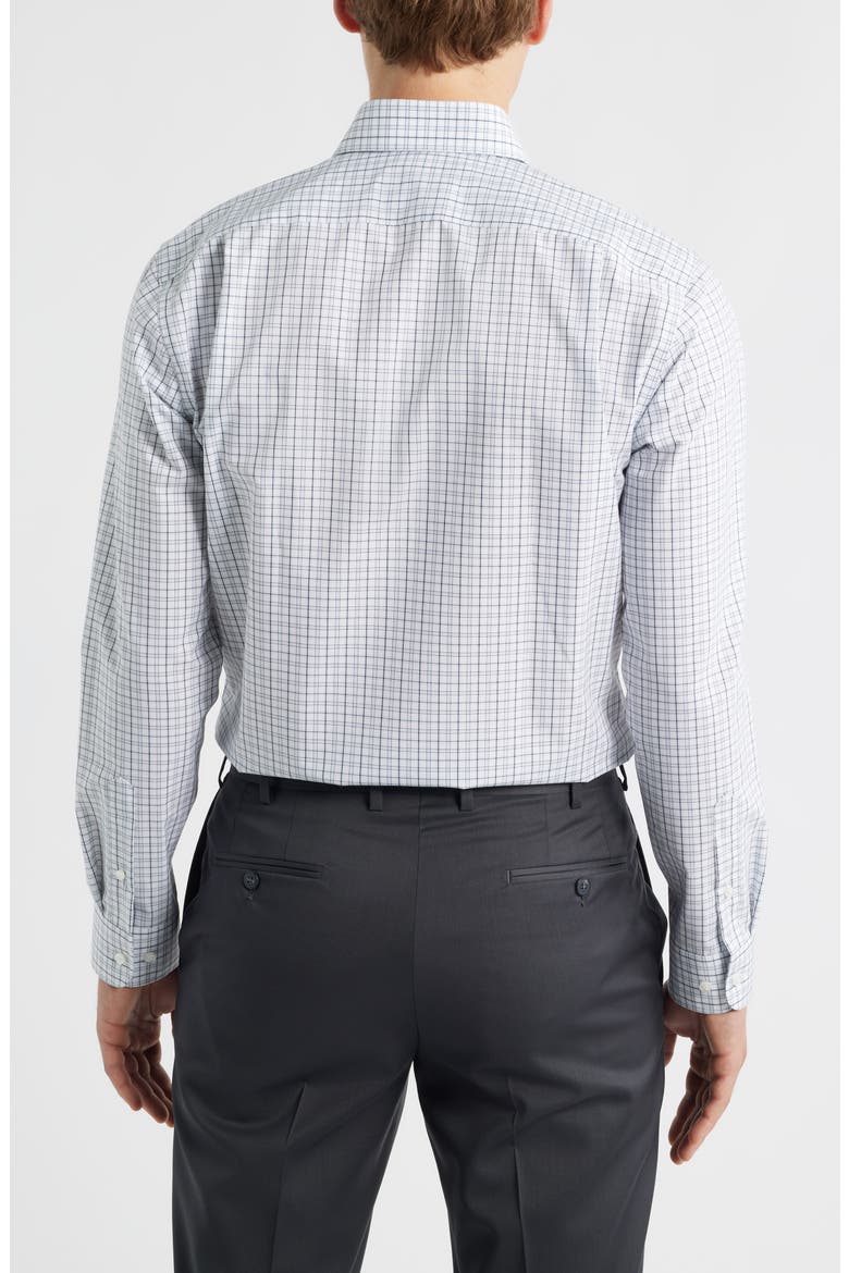 Trim Fit Check Non Iron Cotton Dress Shirt, Alternate, color, BLUE DANILO STRIPE