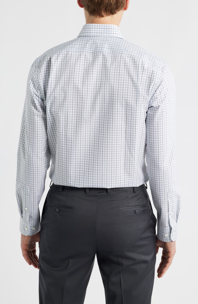 Nordstrom Trim Fit Check Non Iron Cotton Dress Shirt, Alternate, color, Blue Danilo Stripe