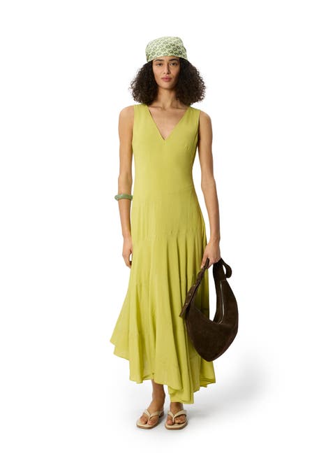 V-Neck Tiered Sleeveless Midi Dress