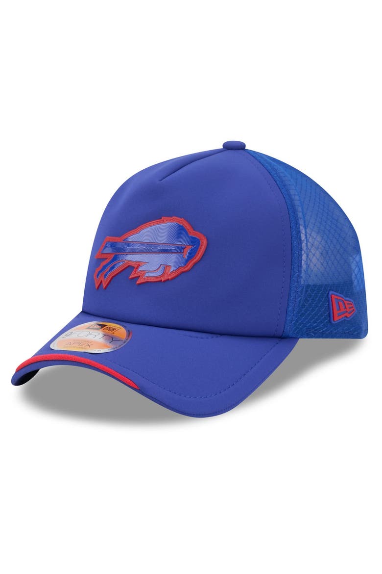 Men's New Era Royal Buffalo Bills 2026 Sideline Apex 9FORTY Adjustable Trucker Hat, Main, color, Royal
