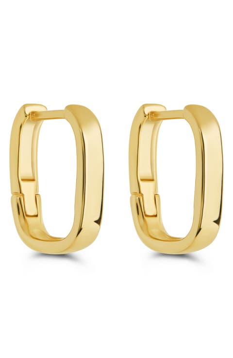 Annika Polished Square Huggie Hoop Earrings