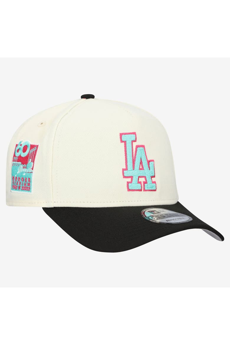 Men's New Era Cream Los Angeles Dodgers Stadium Chrome 9FORTY A-Frame Adjustable Hat, Main, color, Cream