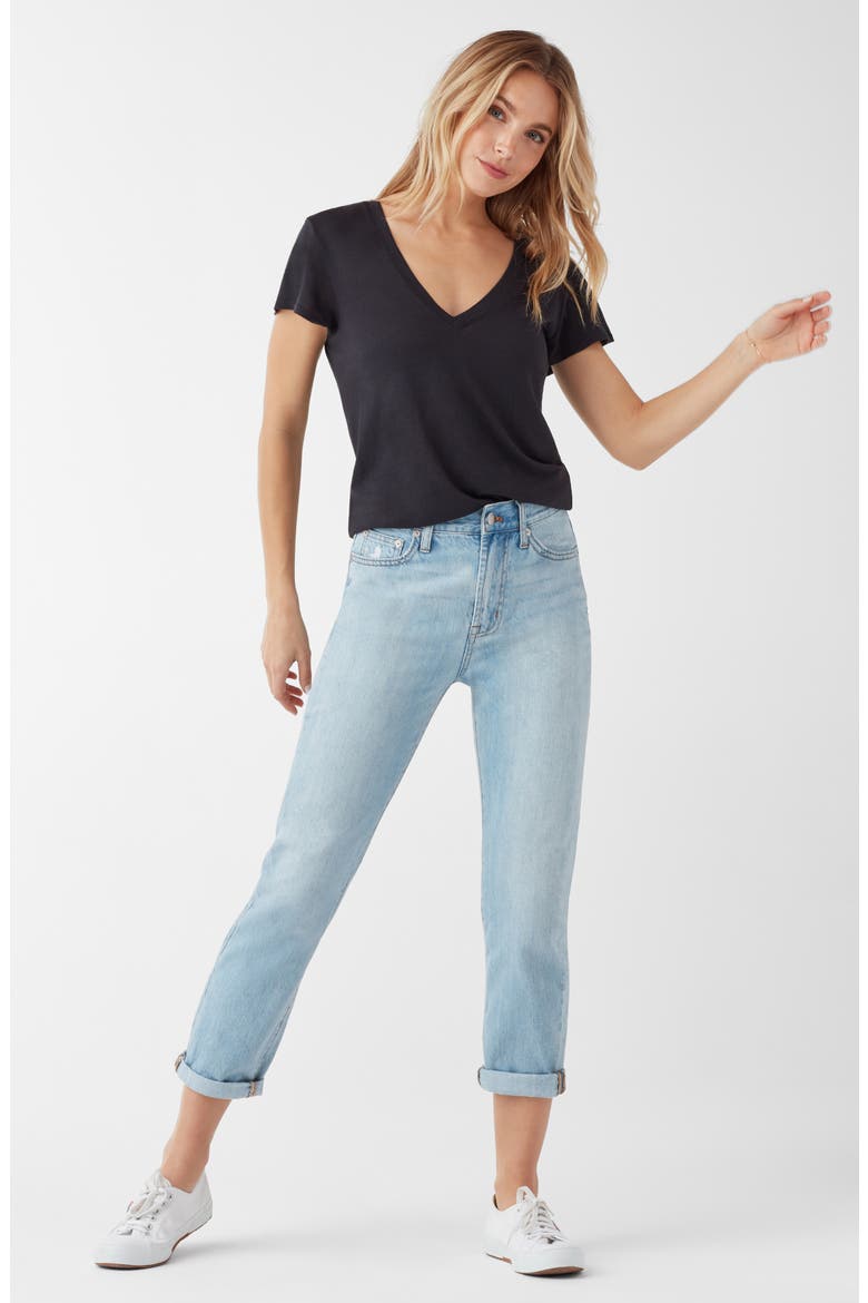 Kate V-Neck T-Shirt, Alternate, color, BLACK