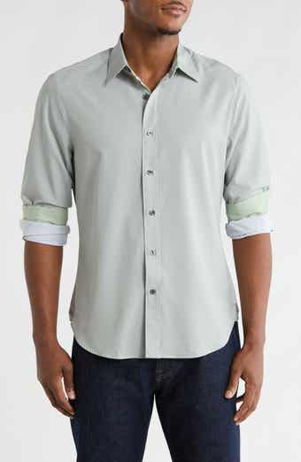 CONSTRUCT Slim Fit Geometric 4-Way Stretch Button-Up Shirt
