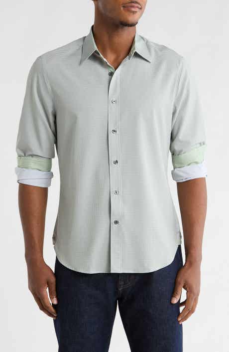 CONSTRUCT Slim Fit Geometric 4-Way Stretch Button-Up Shirt