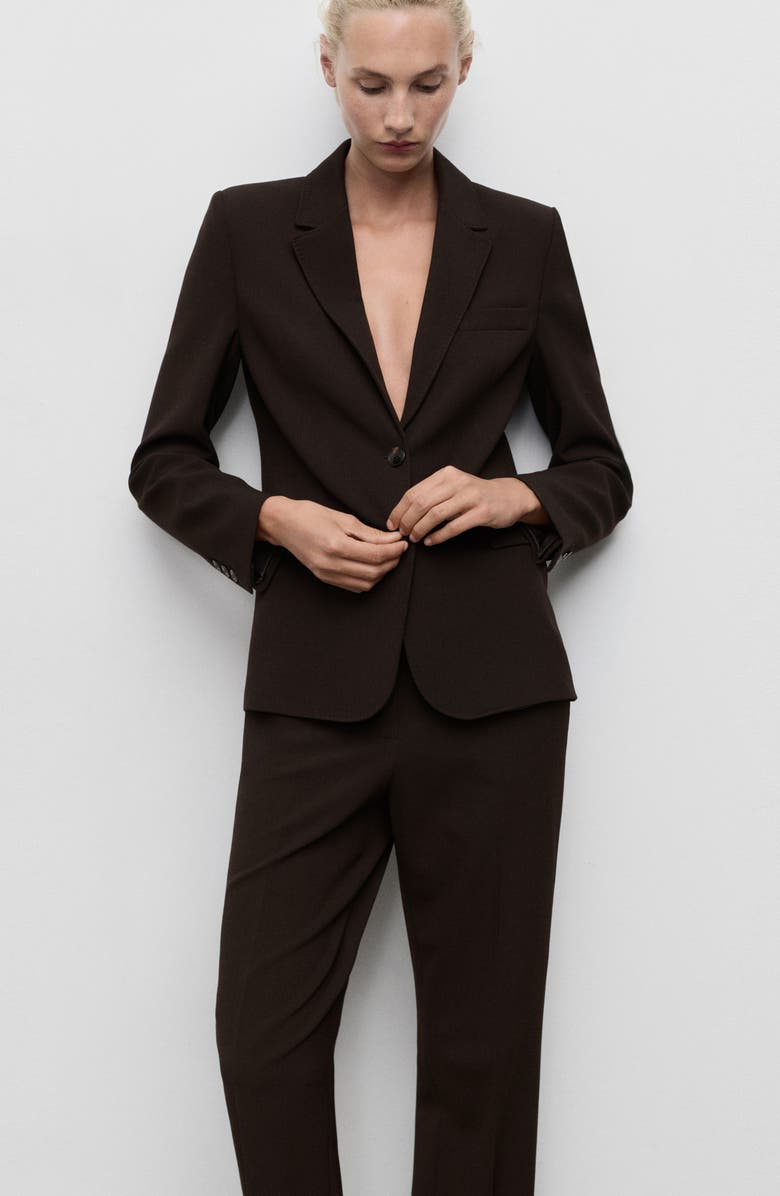 MANGO Straight Leg Suit Trousers, Alternate, color, Chocolate
