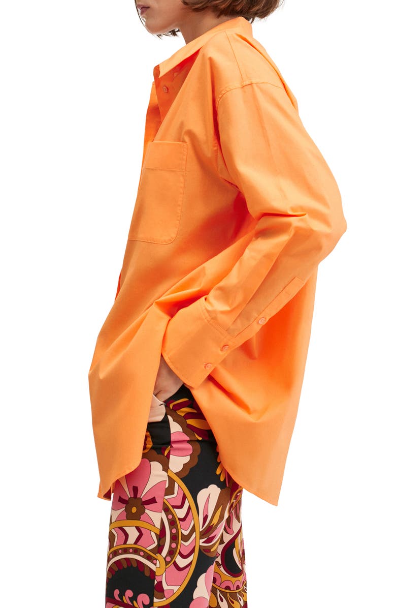MANGO Oversize Cotton Shirt, Alternate, color, 