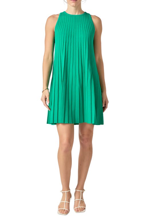 ENGLISH FACTORY ENGLISH FACTORY PLEATED A-LINE KNIT MINIDRESS