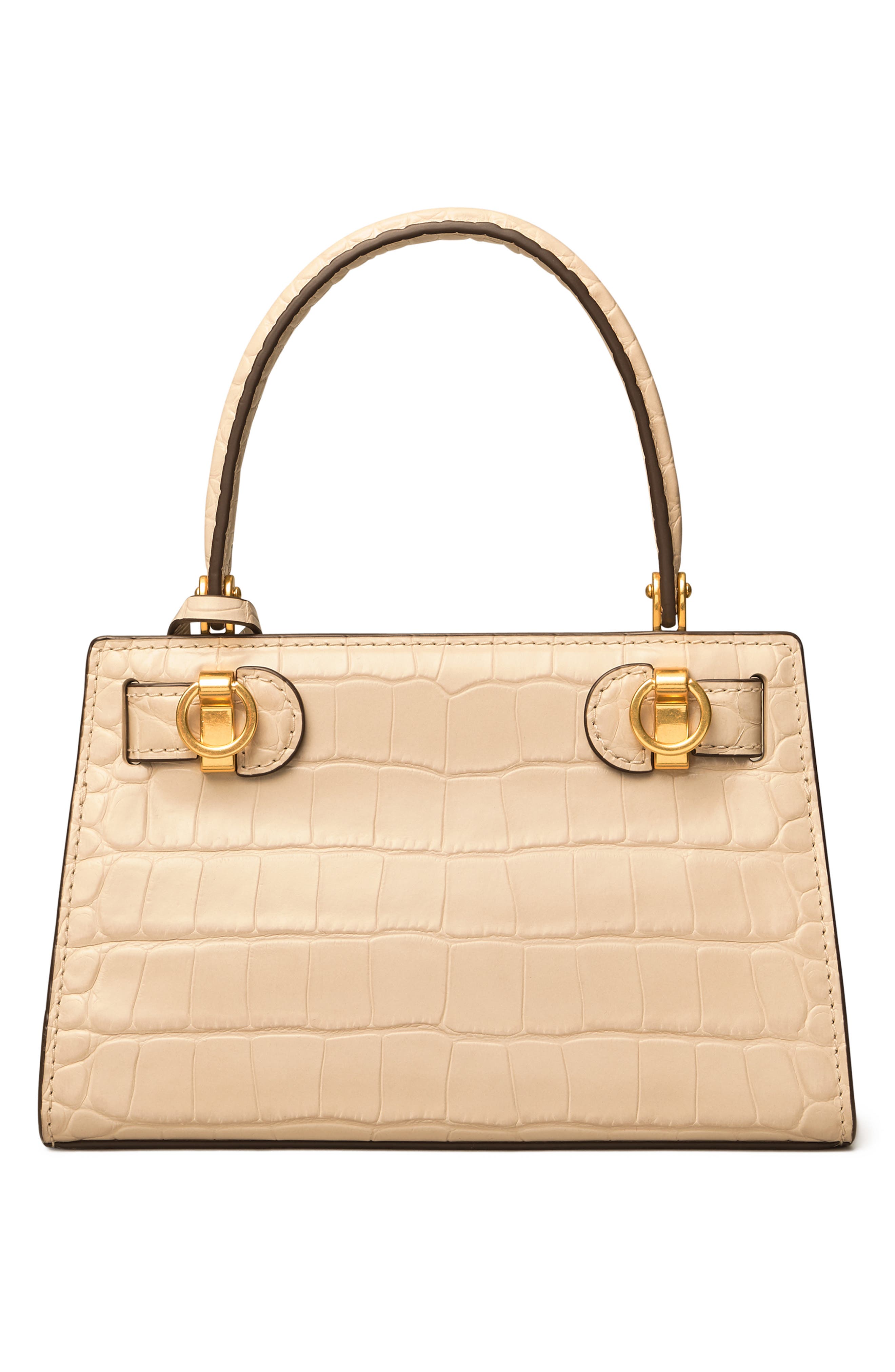 Tory Burch Lee Radziwill Croc Embossed Leather Tote, Alternate, color, 