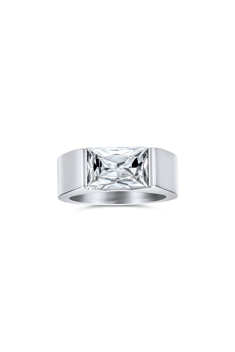 Men's CZ Geometric Ring, Alternate, color, SILVER
