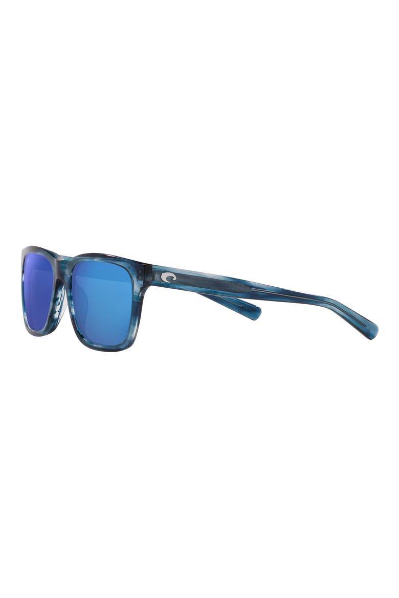 Tybee 55mm Mirrored Polarized Rectangle Sunglasses, Alternate, color, BLUE MIRROR