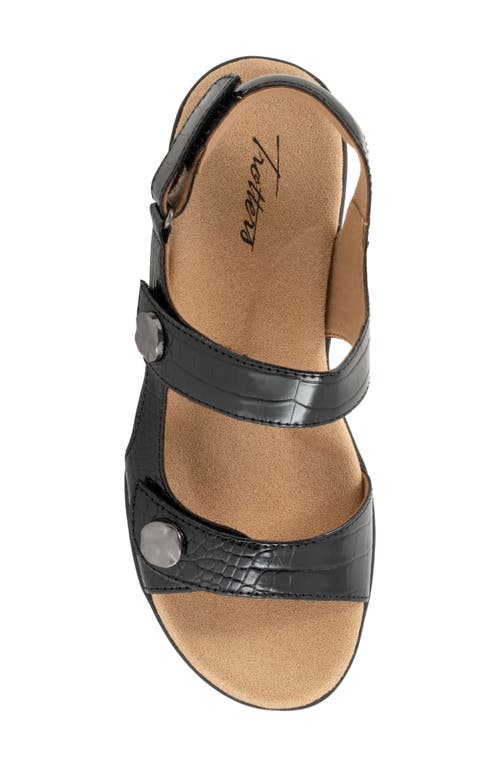 Trotters Romi Croco Slingback Sandal In Black