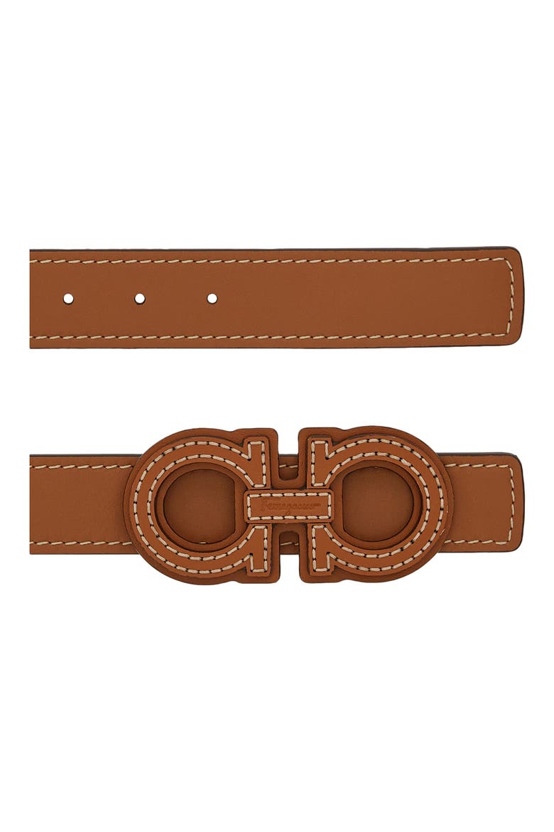 Aura Double Gancio Leather Belt, Alternate, color, SELLA / SELLA