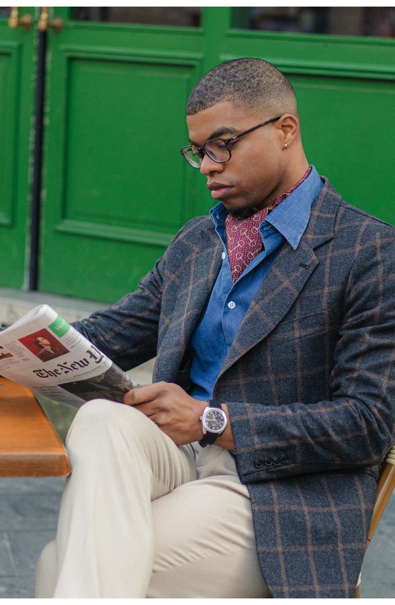 Elizabetta Derby - Silk Ascot Cravat Tie for Men, Alternate, color, Burgundy