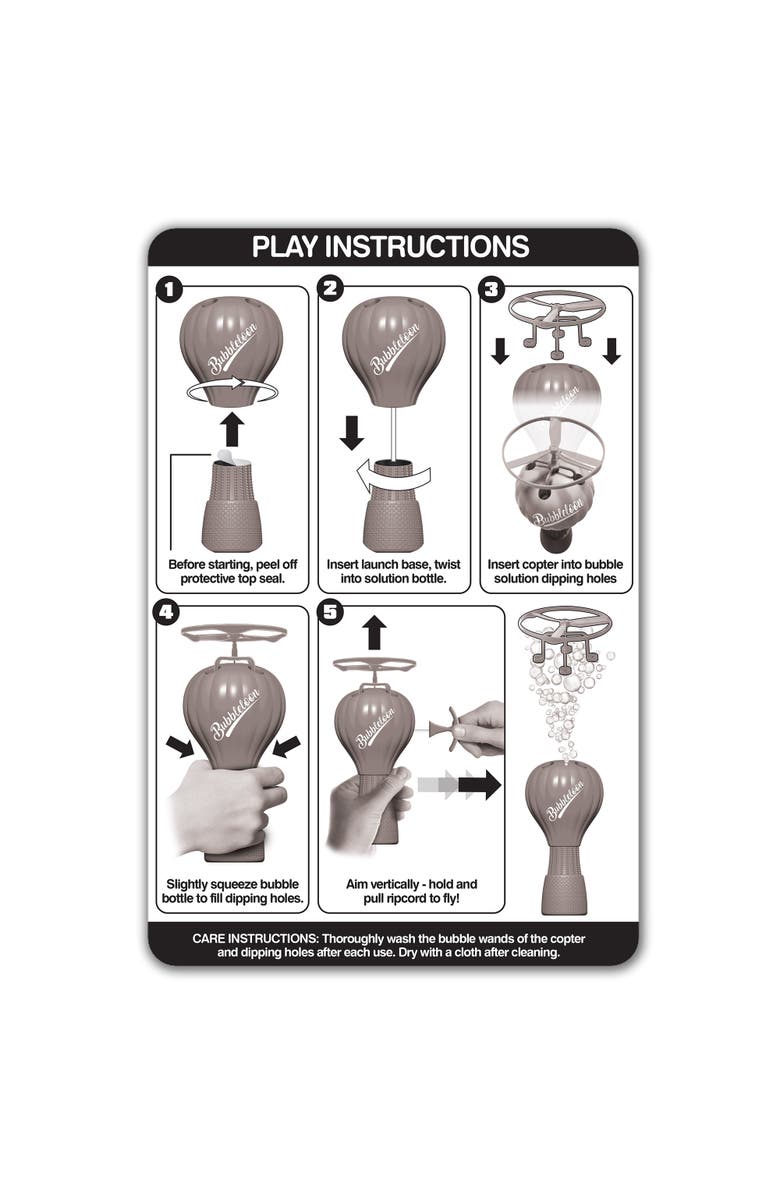 Lanard Bubble Club Bubbleloon 3 Pack Bundle Helicopter Flying Toys, 3+, Alternate, color, Multicolored