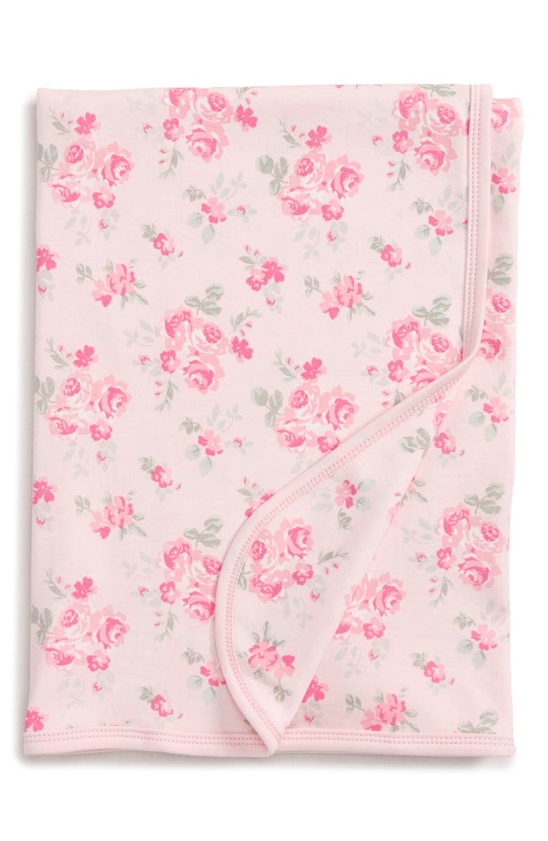 Little Me Pink Rose Receiving Blanket, Main, color,
