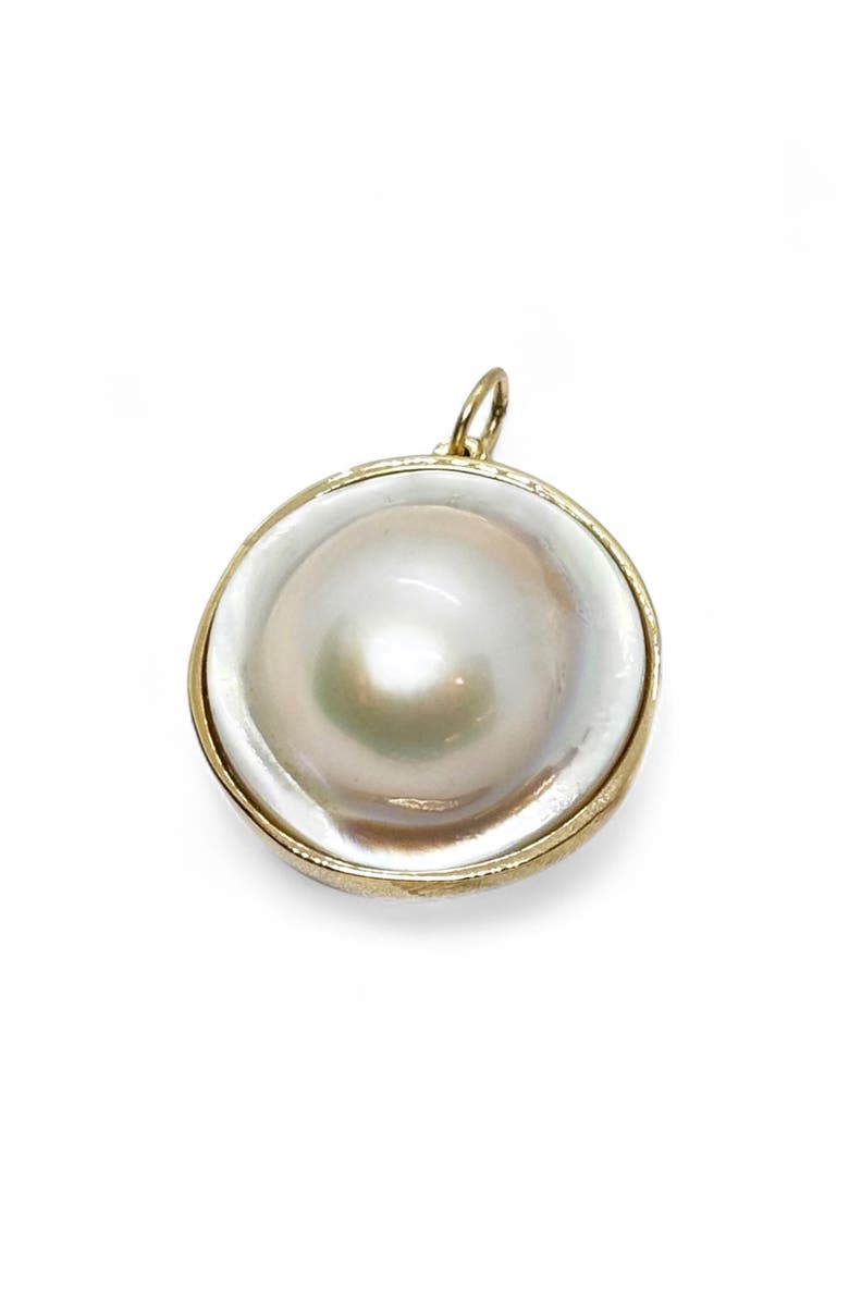 Leslie Paige Mabe Cultured Pearl Charm, Main, color, Gold / White