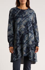 PATRIZIA LUCA Long Sleeve Hacci Tunic Top