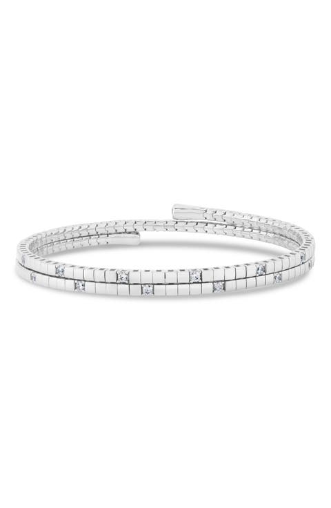 Pure Flex Three Row Cubic Zirconia Bracelet