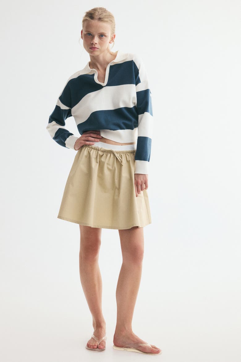 Fine-knit Polo Shirt, Alternate, color, Dark turquoise/cream striped