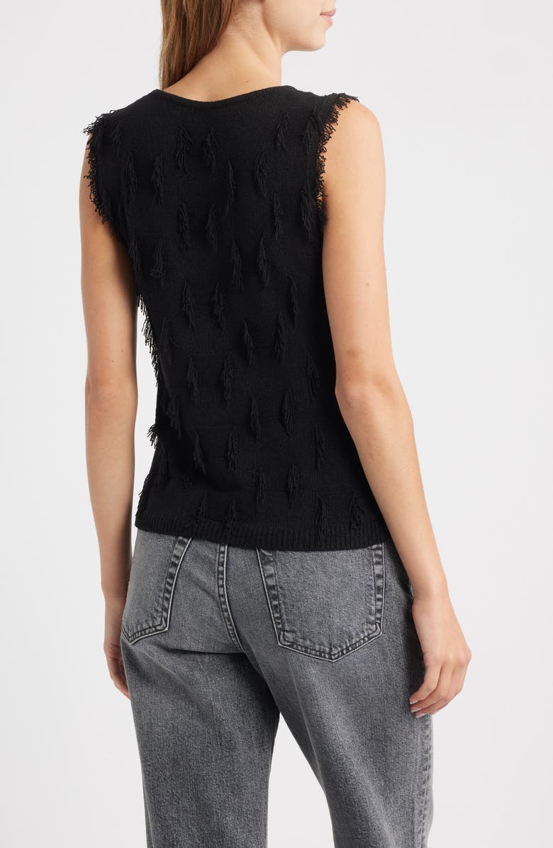 Rails Vidana Fringe Texture Sweater Vest, Alternate, color, Black