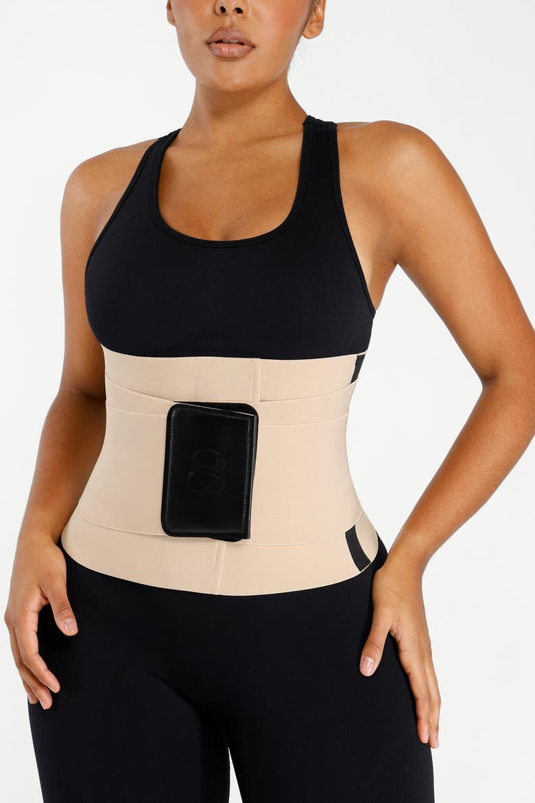 AirSlim Triple Compression Latex Waist Trainer, Alternate, color, Beige
