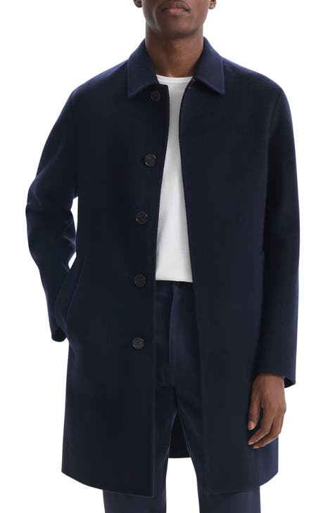 Nordstrom Men’s Shop cheapest wool blend pea coat men’s DL navy blue mid length