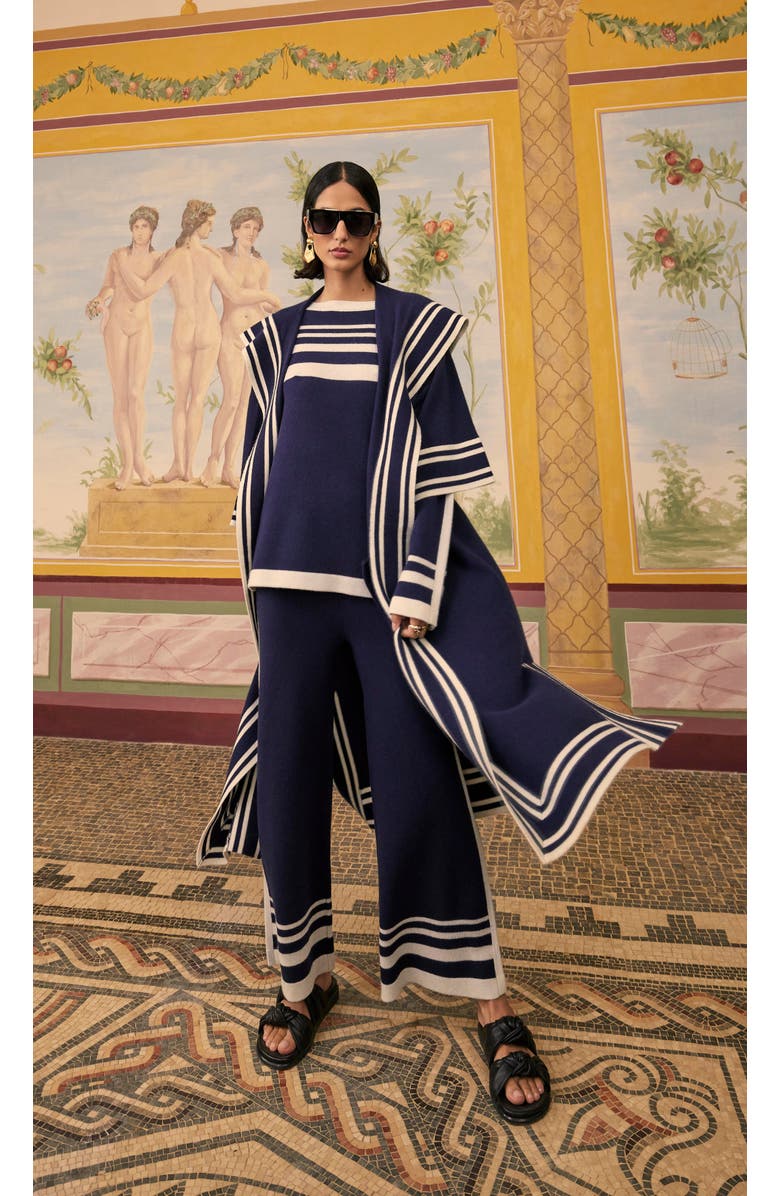 Temperley London Bretton Knit Top, Alternate, color, Navy