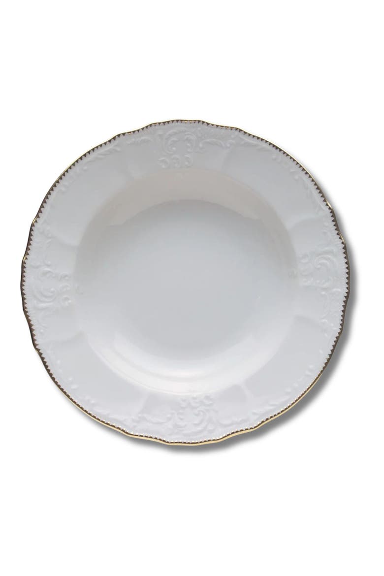 Simply Anna Gold Pasta Plate, Main, color, WHITE/GOLD