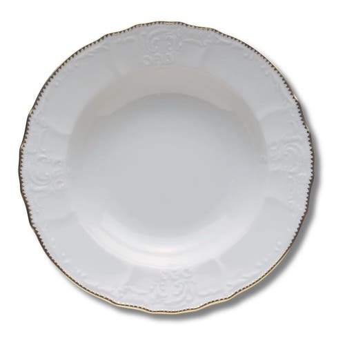 Anna Weatherley Simply Anna Gold Pasta Plate In White/gold