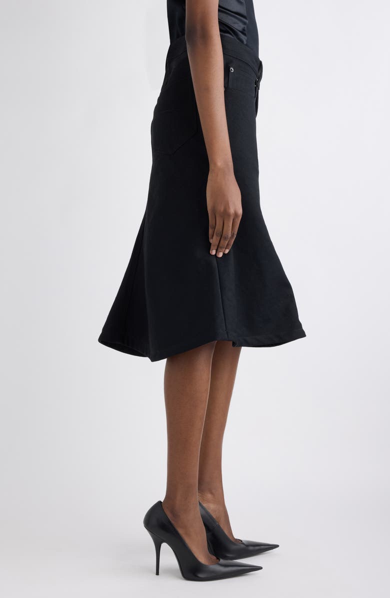 Balenciaga Denim A-Line Midi Skirt, Alternate, color, 1000 Black