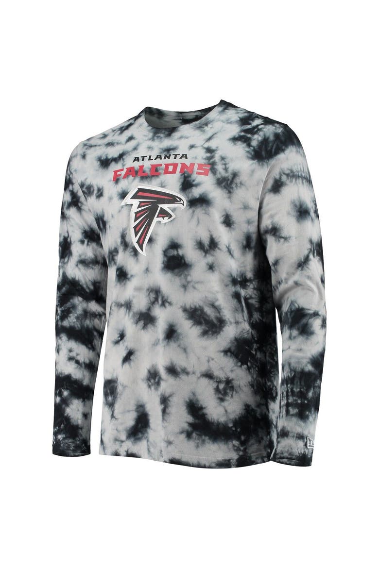 Men's New Era Black Atlanta Falcons Tie-Dye Long Sleeve T-Shirt, Alternate, color, Black