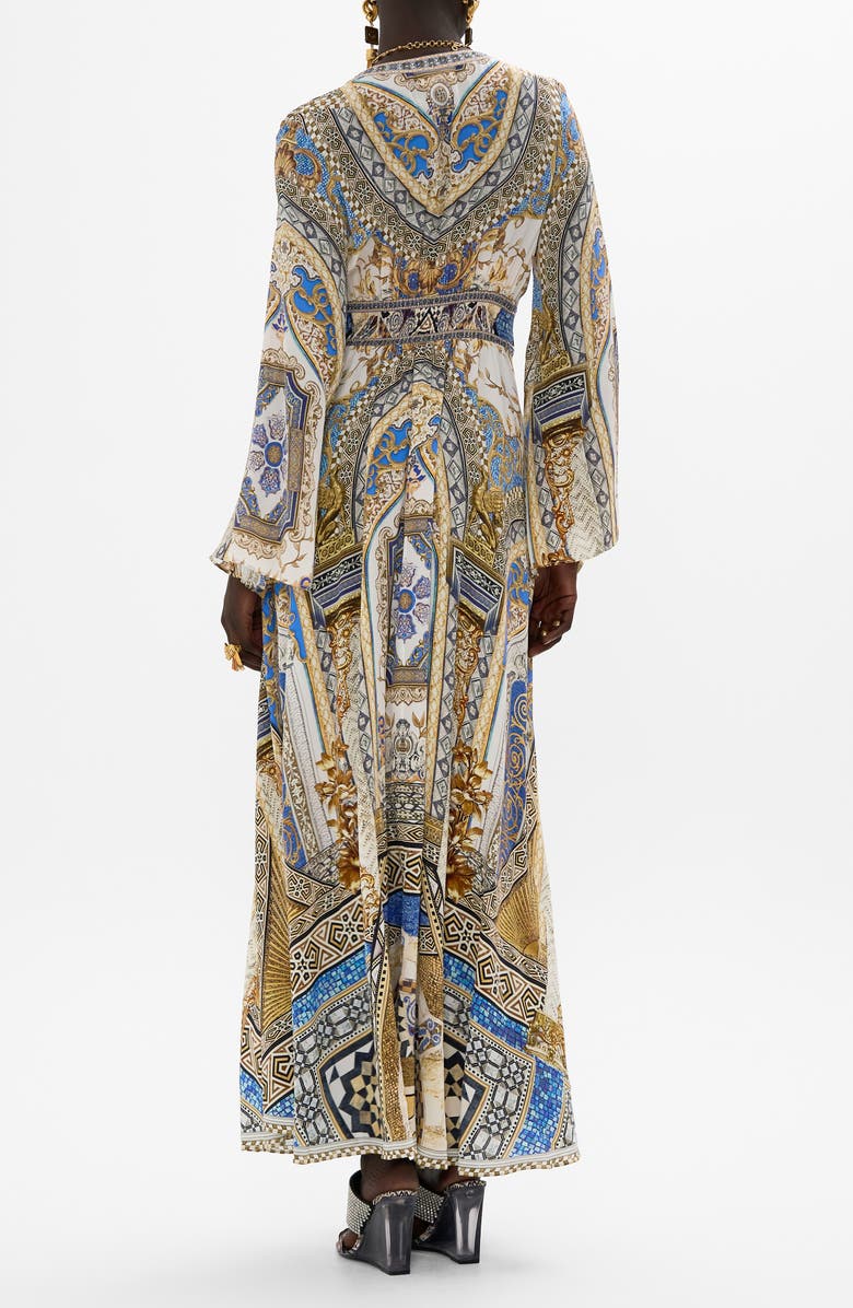 Camilla Make Me Your Mosaic Long Sleeve Silk Maxi Dress, Alternate, color, 
