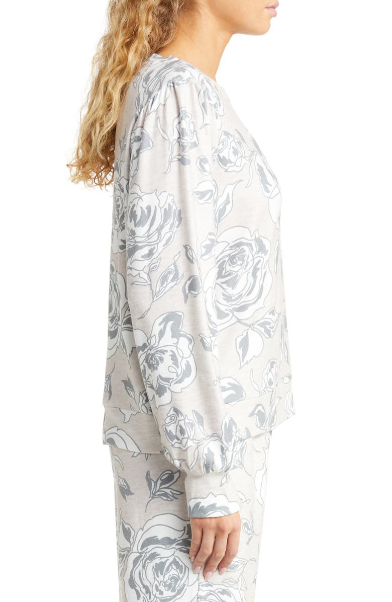 PJ Salvage Floral Print Long Sleeve Pajama Top, Alternate, color, 