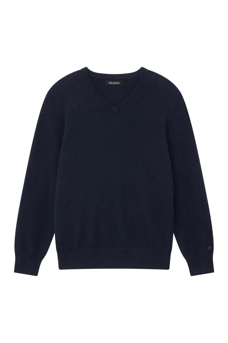 The Original Cashmere V-Neck Sweater, Alternate, color, Navy