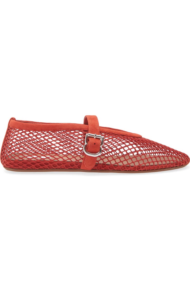 Alaïa Mesh Ballet Flat, Alternate, color, Orange Brule