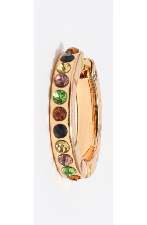 Bimba Y Lola Multicolored Crystals Logo Hoop Earrings In Multi