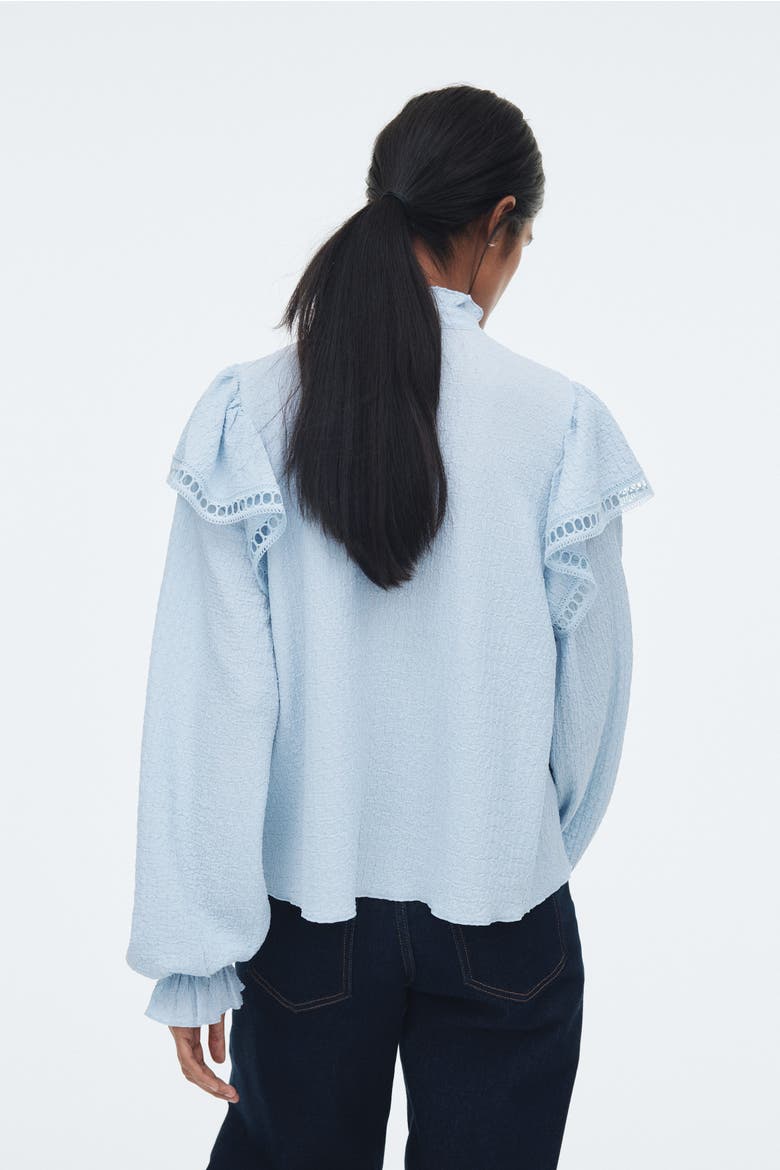 Textured Jersey Blouse, Alternate, color, Light blue
