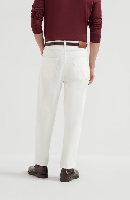 Brunello Cucinelli Iconic Fit Five-pocket Trousers In White