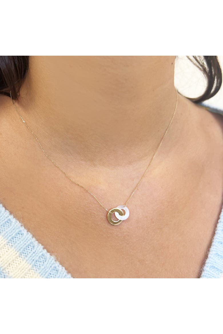 Mother of Pearl and Gold Infinity Necklace, Alternate, color, Mother of Pearl