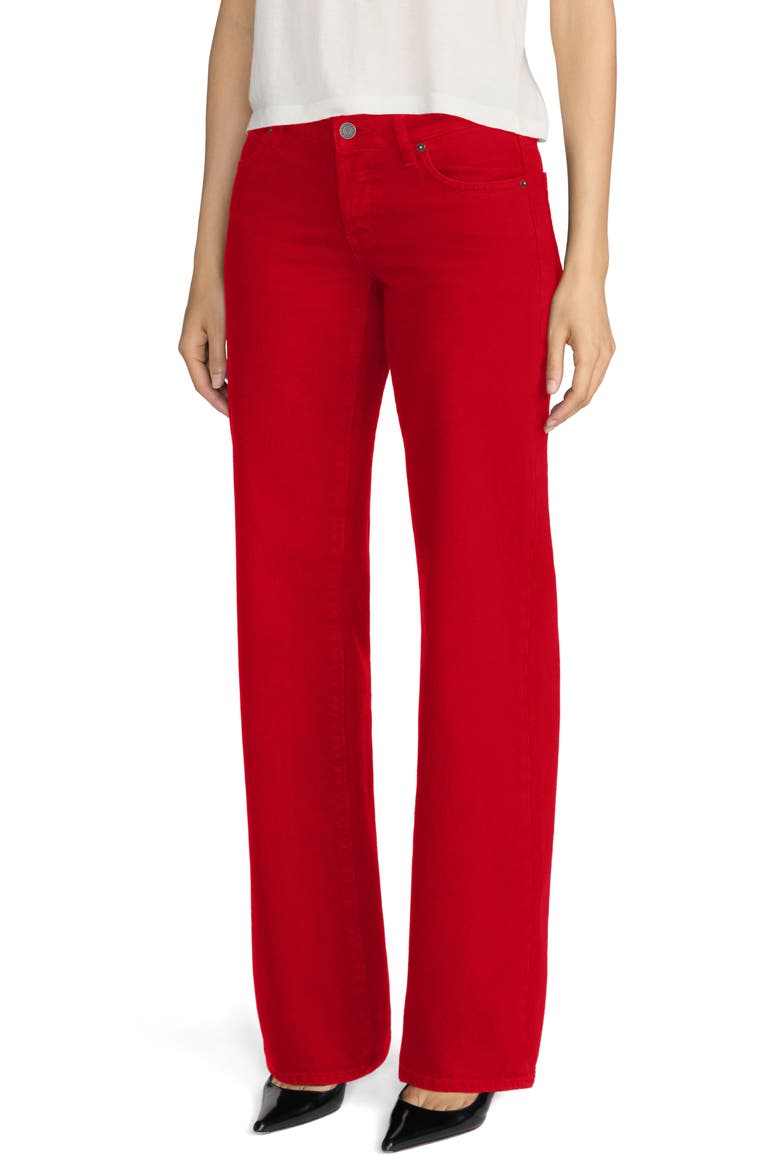 The Corduroy Gray Low Rise Straight Leg Jeans, Alternate, color, LIPSTICK