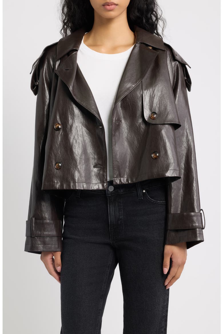 Camari Faux Leather Jacket, Alternate, color, BROWN