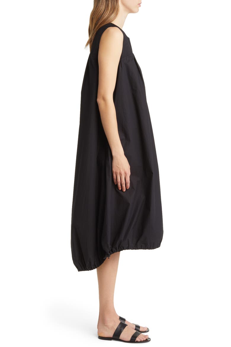 Otoba Sleeveless Bubble Hem Cotton Dress, Alternate, color, BLACK