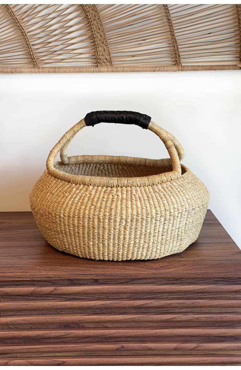 Mbare Handwoven Double Weave Kettle Basket, Alternate, color, Natural
